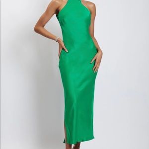 Claire satin Drape Back Maxi Dress